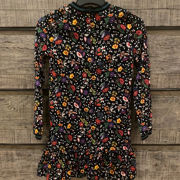 Zara Black Long Sleeve Floral Mini - Picture 4 of 5